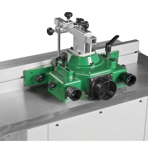 HOLZSTAR 5902000 - Fräse Modell TF 200 SE mit verschiebbaren Tisch und schwenkbarem Spindel - Abmessungen 1000x360 mm