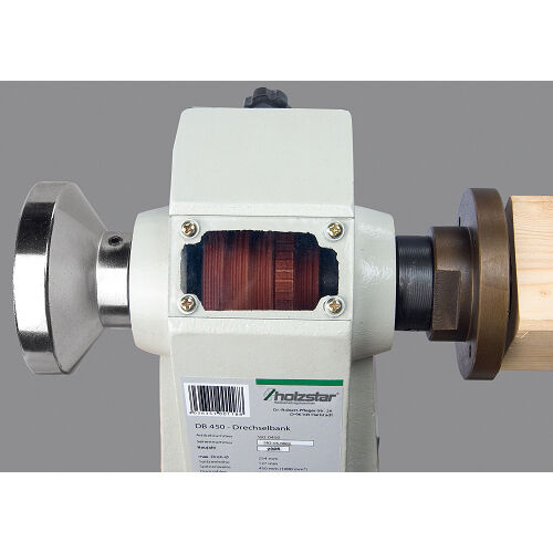 HOLZSTAR 5920450 - Kleiner Holzlathe Modell DB 450 - Max drehbarer Durchmesser 254 mm