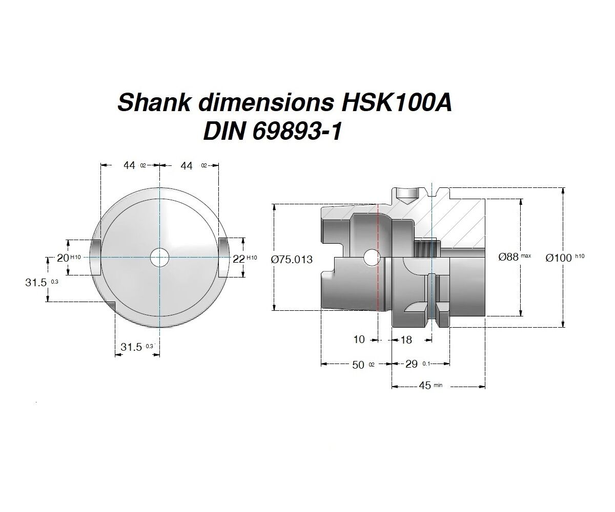 HSK100A.H335.CK50 GAETANO CAPORALI Mandrino di precisione per esecuzione e controllo allineamento macchine utensili con attacco HSK100A