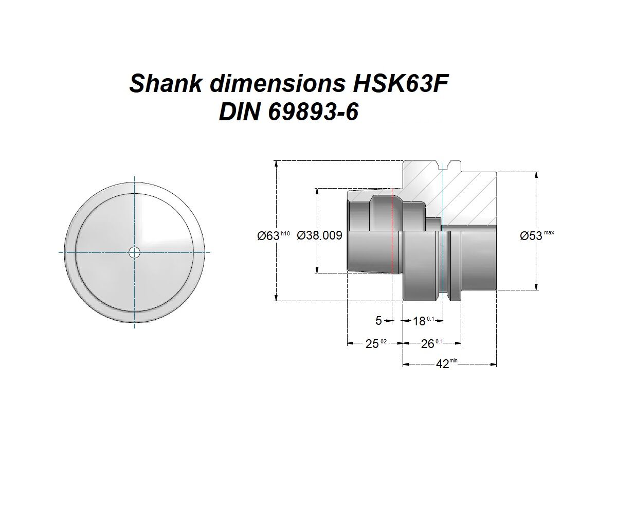 HSK63F.H335.CK40 GAETANO CAPORALI Mandrino di precisione per esecuzione e controllo allineamento macchine utensili con attacco HSK63F