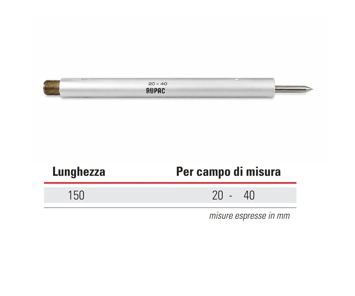 Informazioni tecniche - 2503386 Prolunga per micrometri meccanici Serie MicroMet, lunghezza 150 mm per campo di misura 20-40 mm
