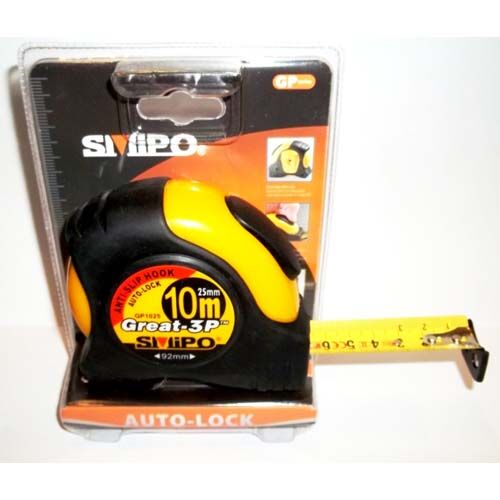 IORI G-NPGM1025 Professionelles Maßband mit Gummispitze - Breite 25mm, Länge 10m
