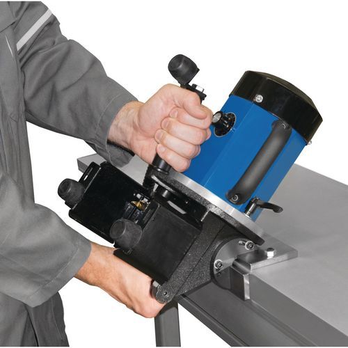 METALLKRAFT 3992000 Edge deburrer for deburring of inner and outer edges, mobile and stationary use - Model KE 100