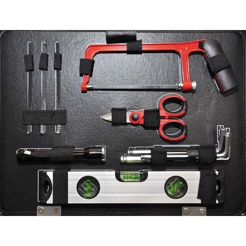 KRAVM E09067 Lockable aluminium case complete with 111 hand tools Chrome Vanadium - 4 panels