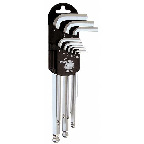 KRAVM E93024 Set 9 magnetised hexagon spanners with ball end