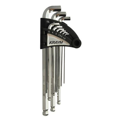 KRAVM E93043 Set 9 chiavi esagonali in acciaio S2 adatti per svitare dadi rovinati, Set of 9 hexagonal keys in S2 steel suitable for unscrewing damaged nuts, Satz mit 9 Sechskantschlüsseln aus S2-Stahl, geeignet zum Lösen beschädigter Muttern, LTF, KRAE93