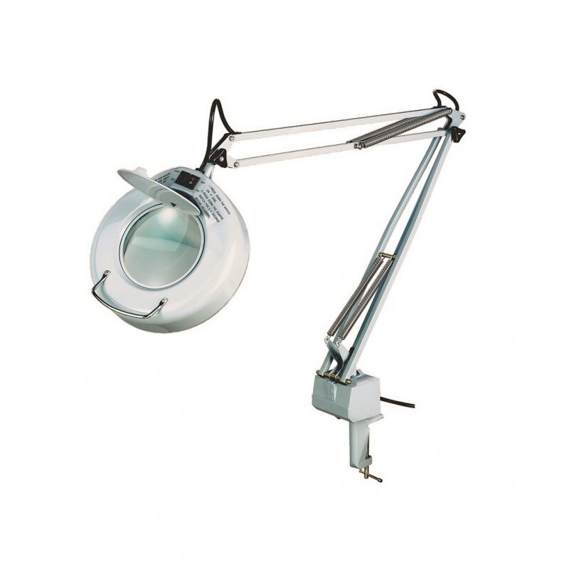996.902 Lampada da lavoro 220V con luce 60 LED e lente d'ingrandimento fissa 8 diottrie da diametro 127mm
