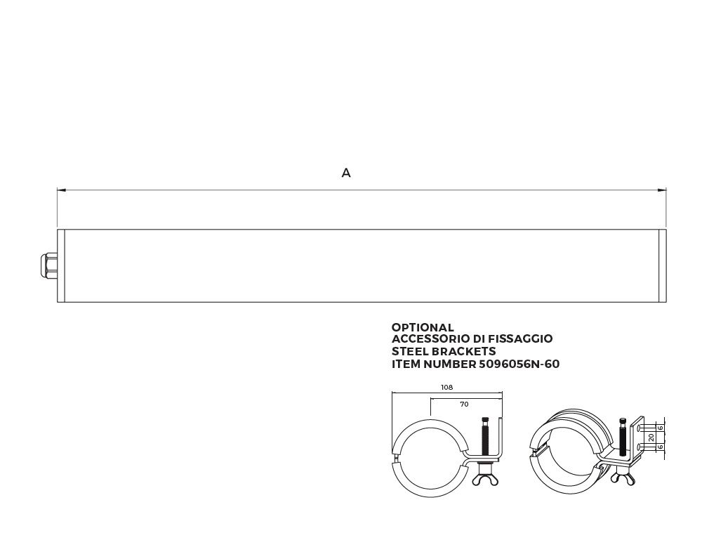 WESTELETTRIC 1236I505050LEC LED-Röhrenleuchte ohne Halterungen und mit Außenrohr aus Borosilikatglas, 36 W, für Industriemaschinen, 230 V AC, 5500 Lumen