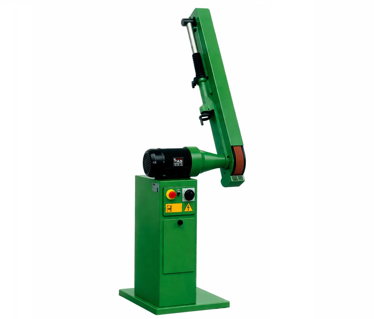 NEBES L91 Bandschleifmaschine 2000/2500x50 mm verstellbar mit teleskopischer Einstellung, zwei Geschwindigkeiten, Drehstrom 400V, 2,2 kW, mit Untergestell und Absauganlage