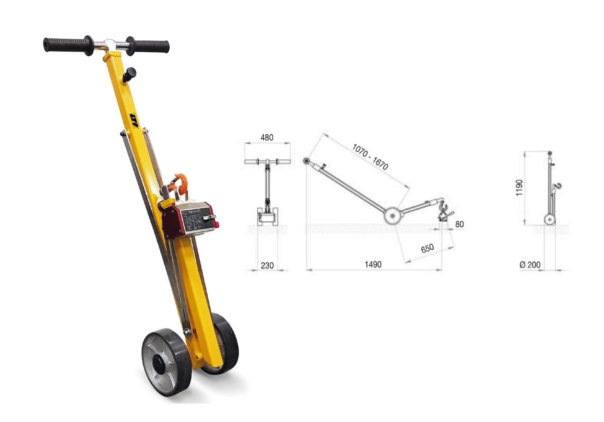 LTF 220.90 Manual manhole cover lifter supplied with permanent magnet - Capacity 150 Kg
