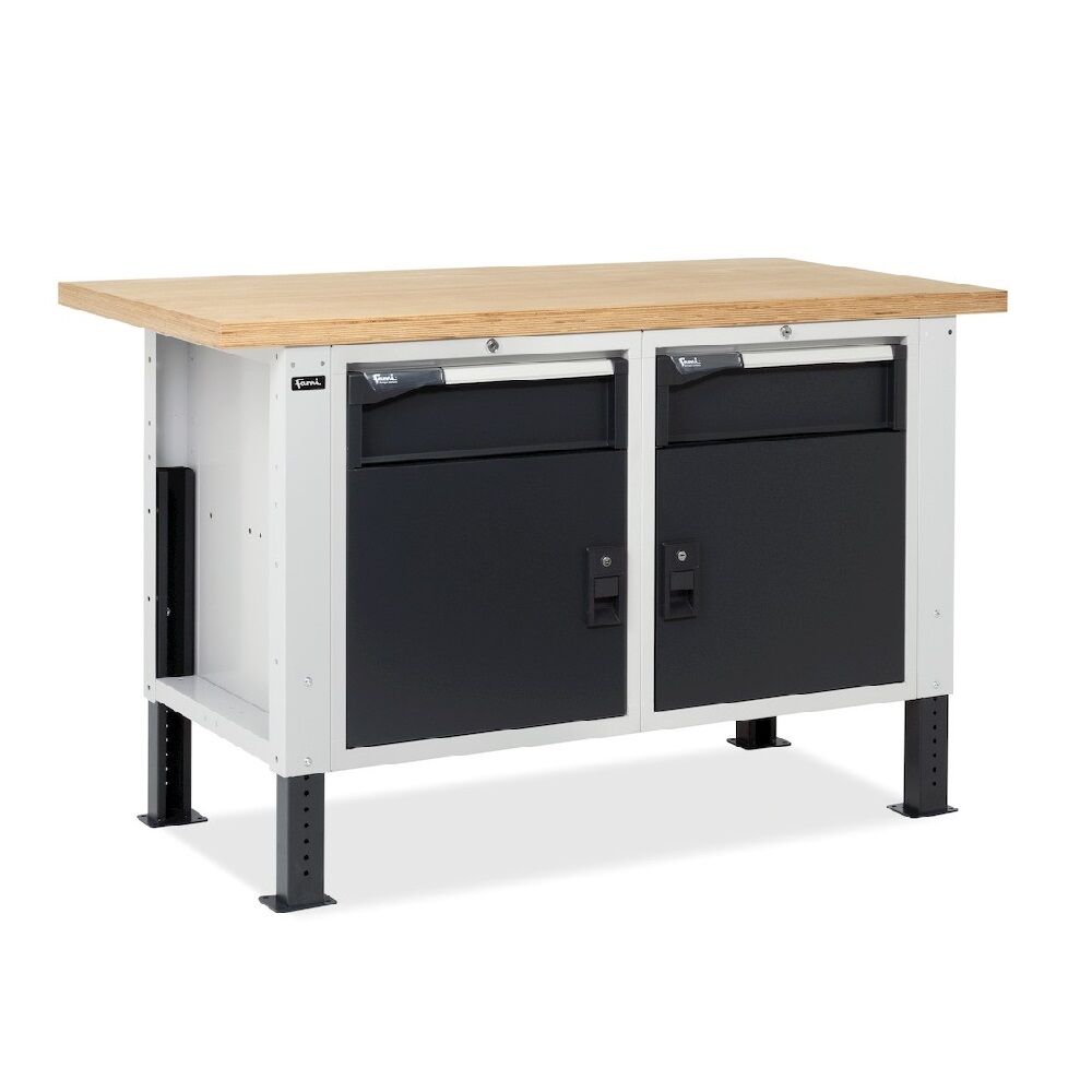 Fami MASTERBR1504 Workbench WORK MASTER height adjustable with 2 cabinets with 1 drawer and 1 door