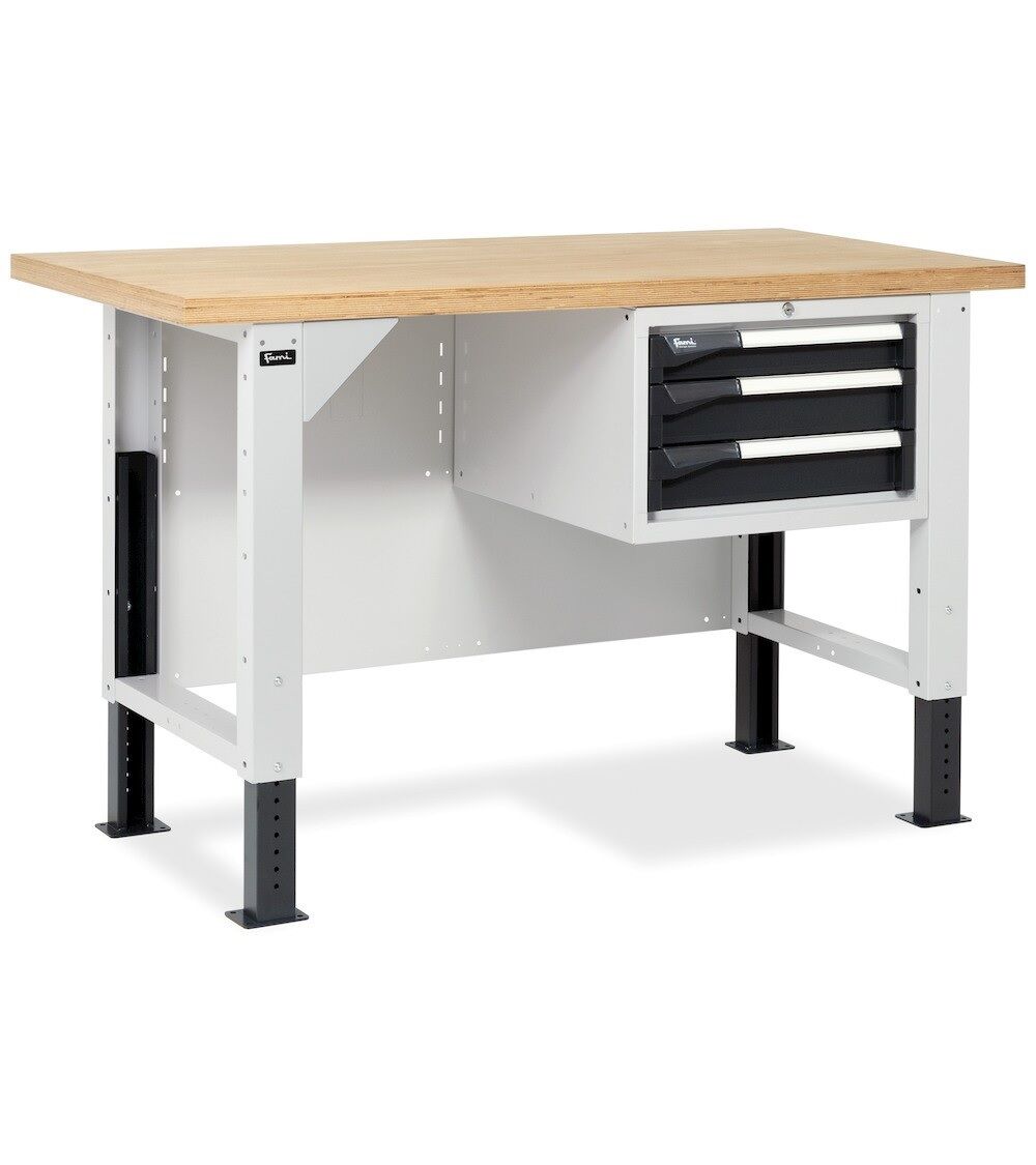 Fami MASTERBR1505 Werkbank WORK MASTER höhenverstellbar mit 1 Schrank mit 3 Schubladen