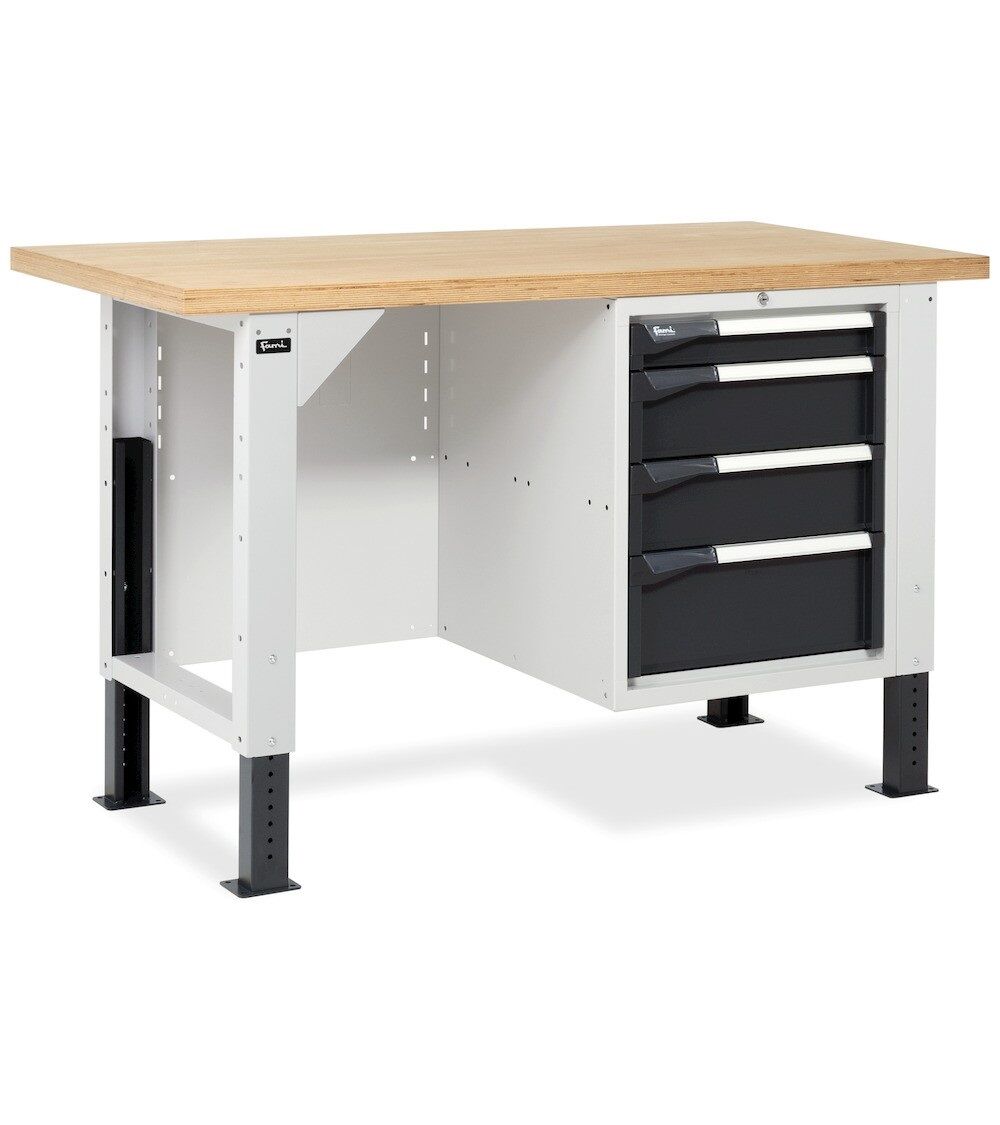 Fami MASTERBR1506 Workbench WORK MASTER height adjustable with 1 cabinet with 4 drawers