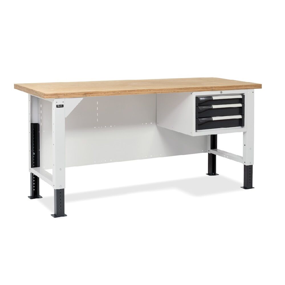 Fami MASTERBR2005 Banco da lavoro WORK MASTER regolabile in altezza con 1 armadio a 3 cassetti