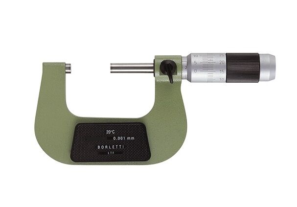 BORLETTI MEMW Micrometri analogici millesimale per esterni - Norme DIN 863 - UNI 5708 - ISO 3611- Campo di misura a scelta