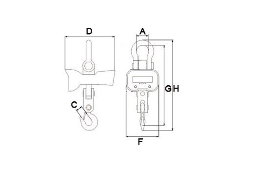 UNICRAFT 6171405 Bilancia elettronica per carichi sospesi, Display LED luminoso, portata 5 tonnellate, modello KW 50