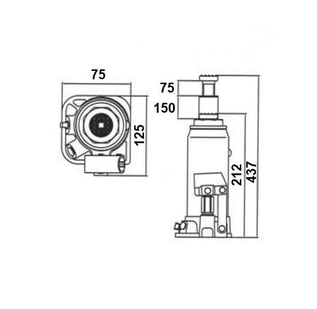 UNICRAFT 6211005 Hydraulischer Stempelwagenheber für schweres Heben, professionellen Einsatz Modell HSWH 5 TOP - Kapazität 5 Tonnen
