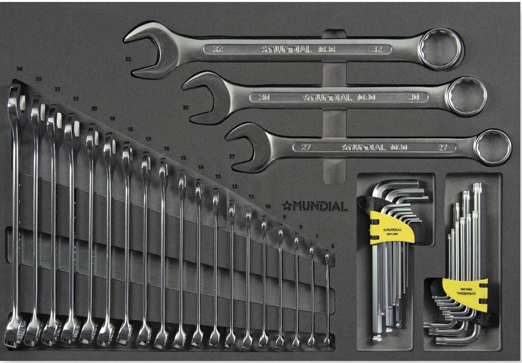 MUNDIAL 1812.360 Carrello completo di 287 utensili professionali con 7 cassetti e piano di lavoro in ABS