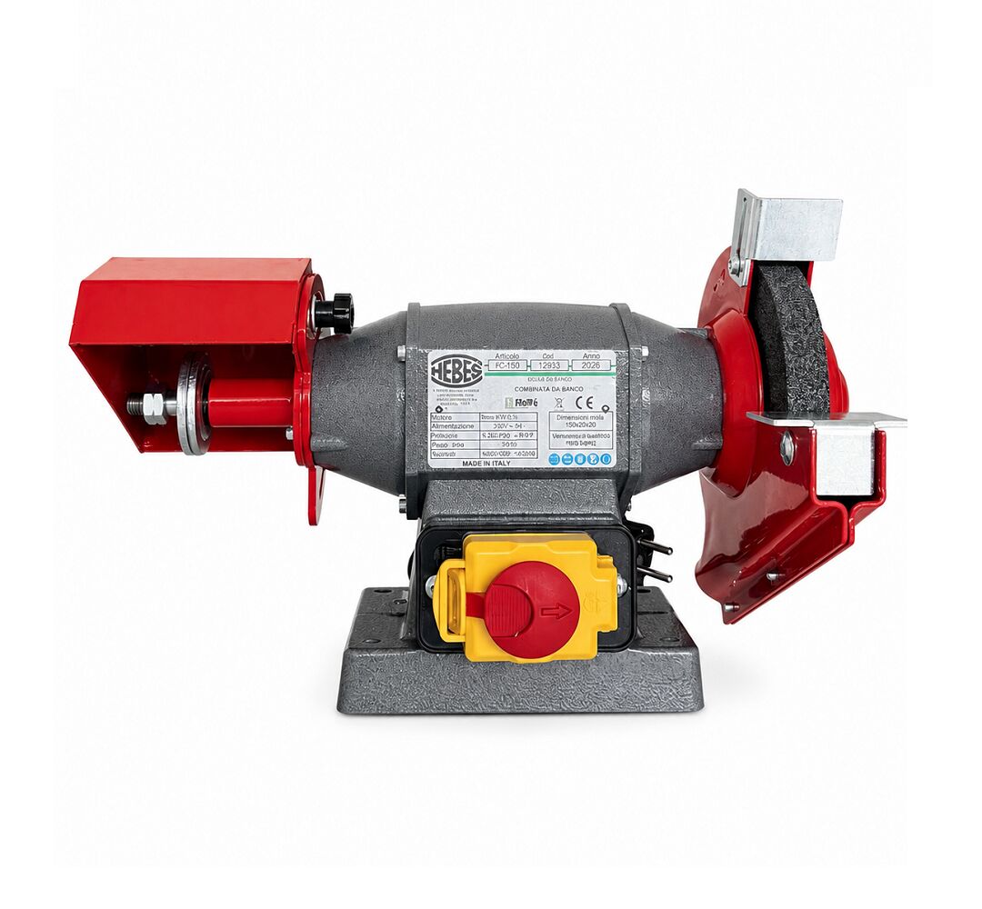 NEBES C-150 Macchina combinata con spazzola per pulitura/lucidatura e mola per sgrossatura, motore monofase 375W