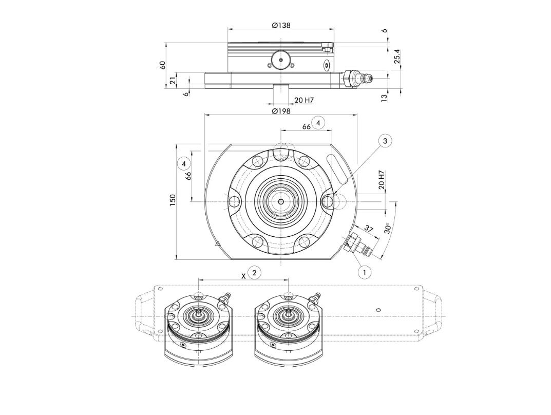 1345770 SCHUNK Piastra di serraggio 198x150x60mm con singolo modulo NSE3 138-V1 con forza di trazione 8 kN