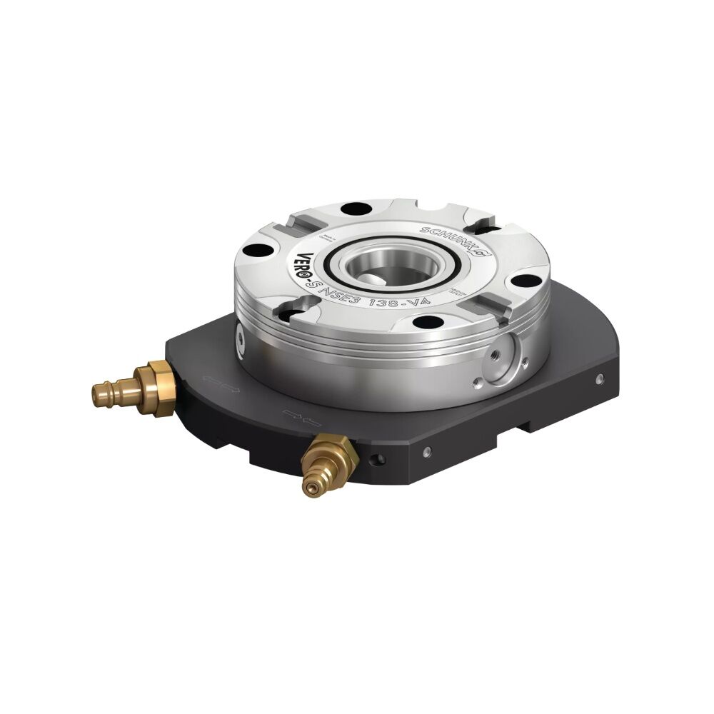 1375448 SCHUNK Clamping station plate 198x150x60mm with single module NSE3 138-V4 turbo function, pull-down force 28 kN, anti-rotation protection four-way 90°