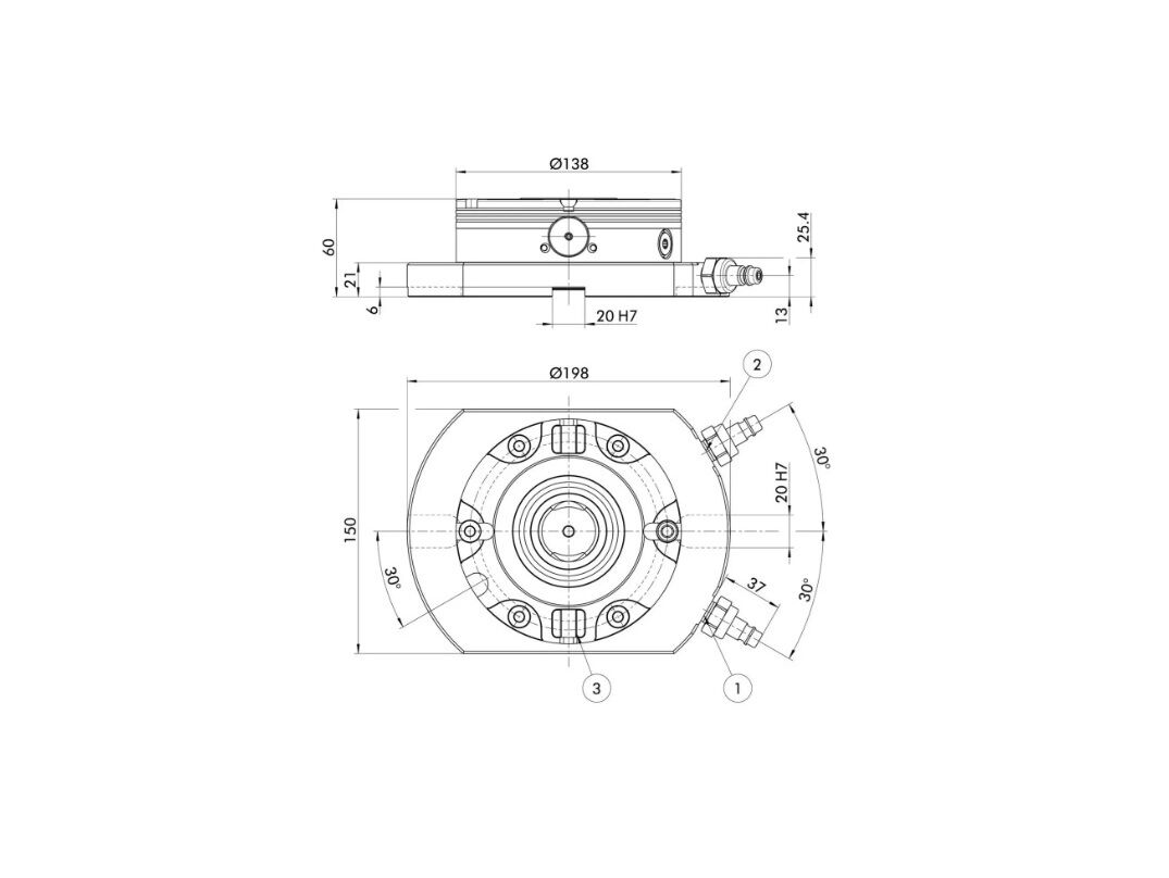 1375448 SCHUNK Clamping station plate 198x150x60mm with single module NSE3 138-V4 turbo function, pull-down force 28 kN, anti-rotation protection four-way 90°
