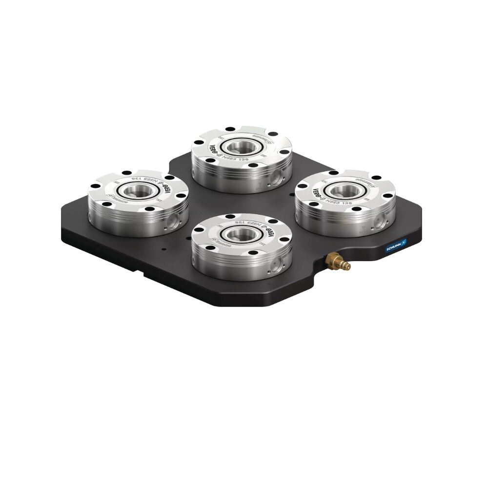 1323572 SCHUNK Piastra di serraggio 399x399x60mm con quattro moduli NSE3 138 con forza di trazione 32 kN