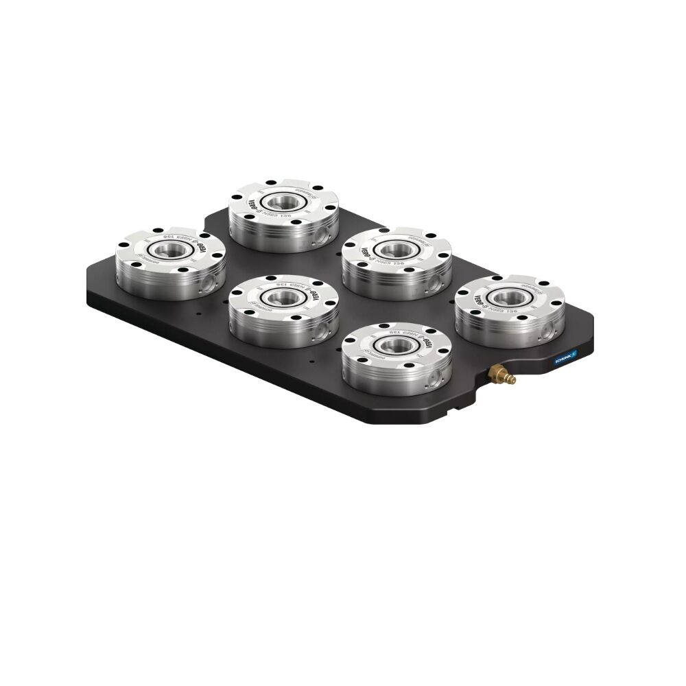 1323574 SCHUNK Piastra di serraggio 599x399x60mm con sei moduli NSE3 138 con forza di trazione 48 kN