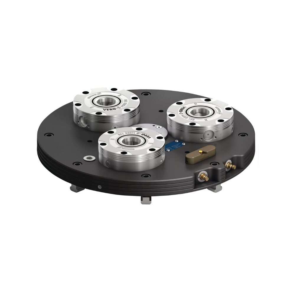 1323582 SCHUNK Piastra di serraggio turn Ø450x75mm con triplo modulo NSE3 138 con forza di trazione turbo 84 kN, numero di giri max. 2000 1/min
