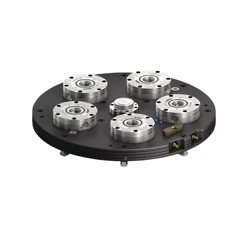 1323585 SCHUNK Clamping station turn Ø570x79mm with triple module NSE3 138 with short taper A4, turbo pull-down force 140 kN, max. rotationsl speed 1400 1/min