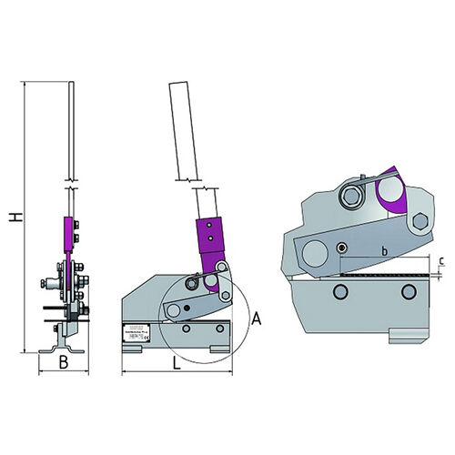 OPTIMUM 111OP1006 - Hebel-Schneidmaschine Modell PS 125 - Maximale Schnittlänge 95 mm