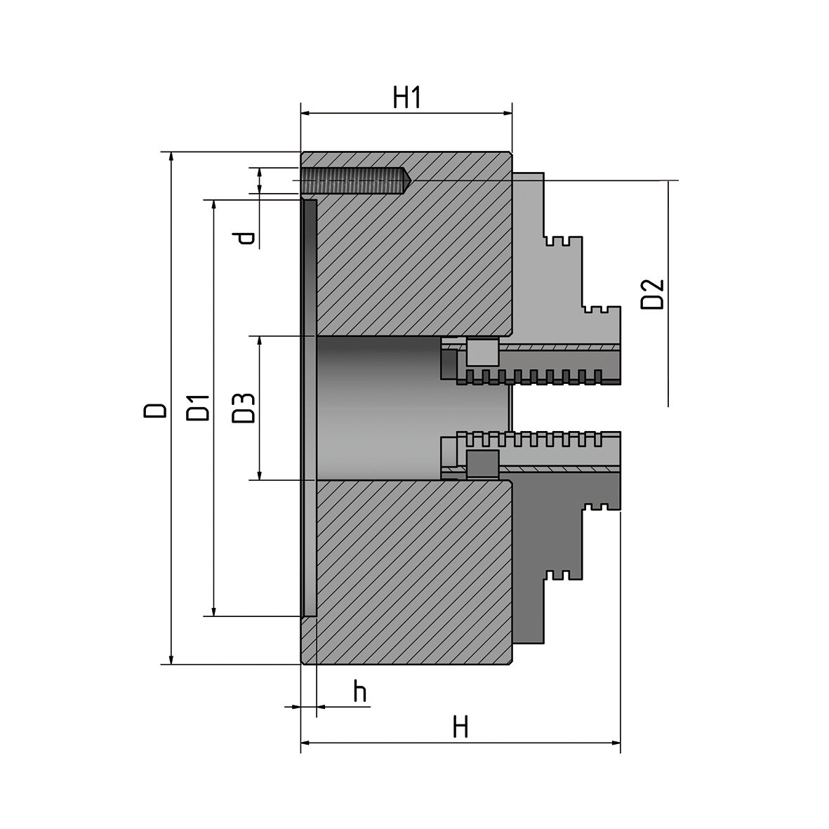 OPTIMUM 3442874 Vierbacken-Drehfutter, einzeln spannend Ø125 mm
