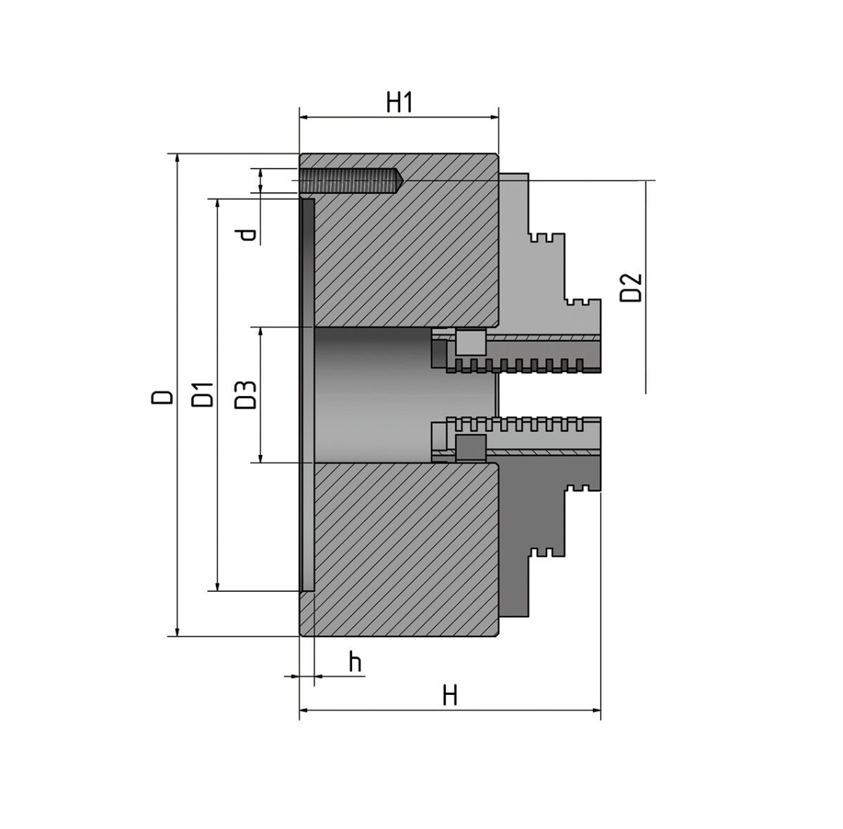OPTIMUM 3440286 Mandrino autocentrante in Ghisa a 4 griffe temprate e rettificate, serraggio individuale ganasce indipendenti, Ø80mm