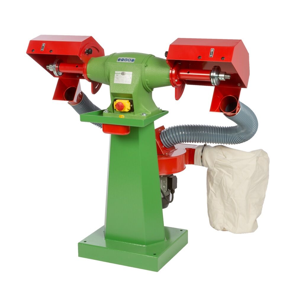 NEBES Elettromeccanica PA-4 Cast iron industrial brush cleaning machine for brushes 250x25x25 mm with vacuum cleaner and column supplied, three-phase 400V motor