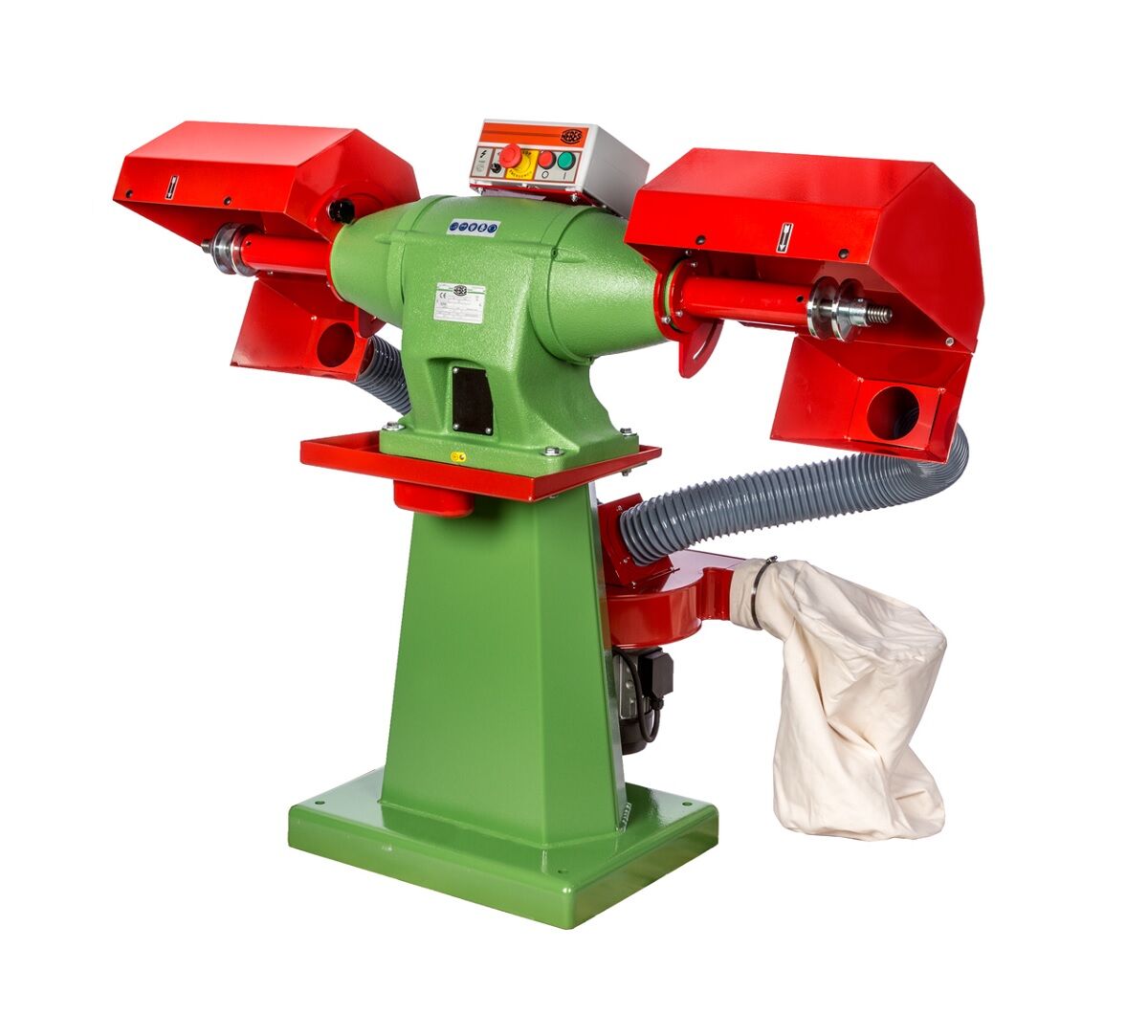 NEBES Elettromeccanica PA-8 Cast iron industrial polisher machine for brush 300x35x25/30mm, supplied with suction system and column, three-phase 400V induction motor