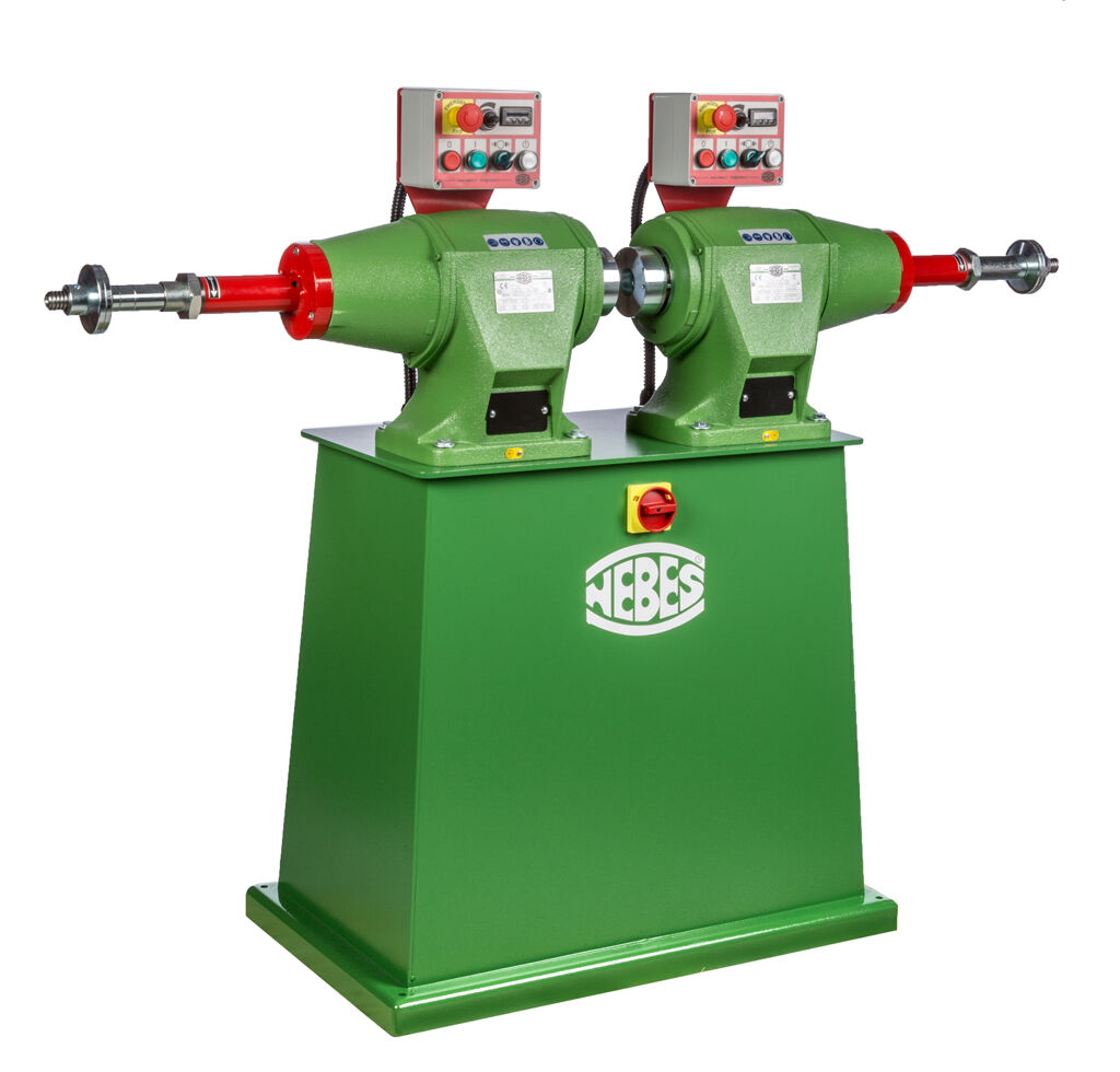 NEBES Elettromeccanica P6-DI Pulitrice industriale in Ghisa a doppio motore 4 + 4 Hp con alberi indipendenti e raffreddamento forzato, motore induzione trifase 400V