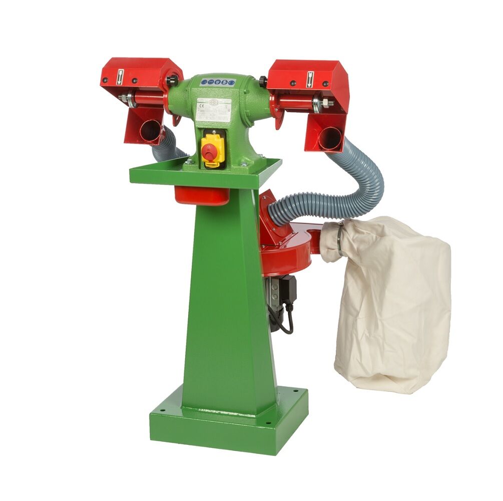 NEBES PA-9 Cast Iron Industrial Brush Cleaner machine for brushes 150x20x16mm with vacuum cleaner and column, single-phase 230V induction motor