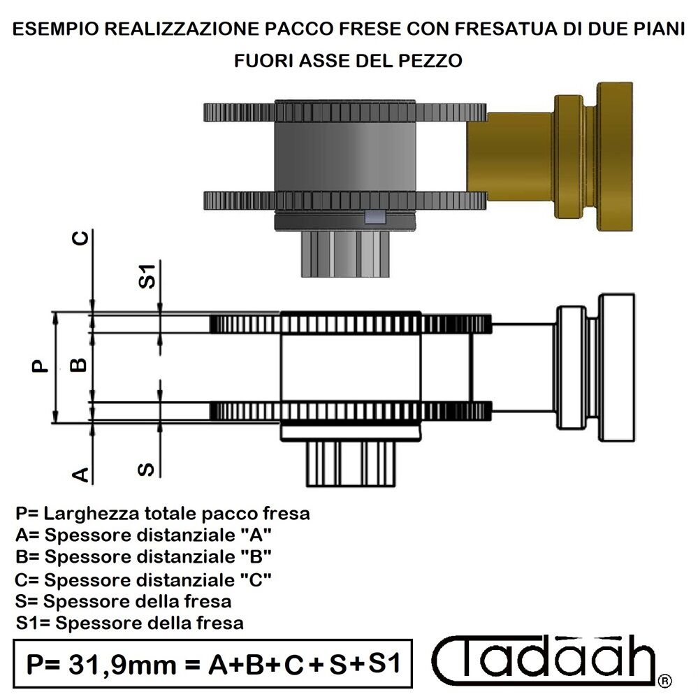 3755001, 37.55.001, 0B3755001, Fresatore frontale rotante, Frontal milling attachment, frontal fräseheinrichtung, Gildemeister gm32, GM35, GM42, pacco fresa