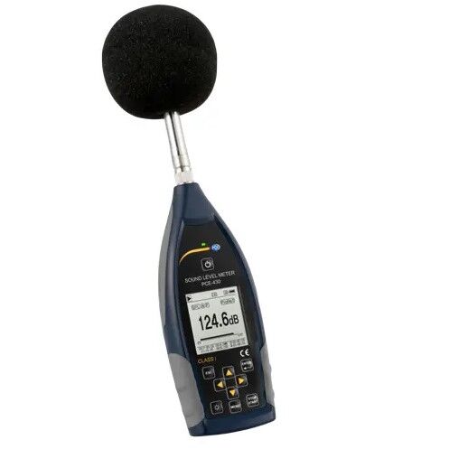 PCE Instruments PCE-430 Fonometro portatile di 1ª classe, ponderazione Fast, Slow, Impulse, range di misura da 22 a 136 db(A)