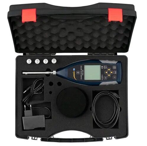 PCE Instruments PCE-432 Fonometro portatile con filtro a bande di ottava, range di misura da 22 a 136 dB(A), frequenza di 3 Hz a 20 kHz
