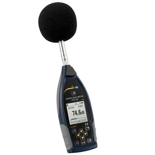 PCE Instruments PCE-432-EKIT Sound level meter with GPS and kit for outdoor measurements, built-in data logger, measuring range from 22 to 136 dB(A)