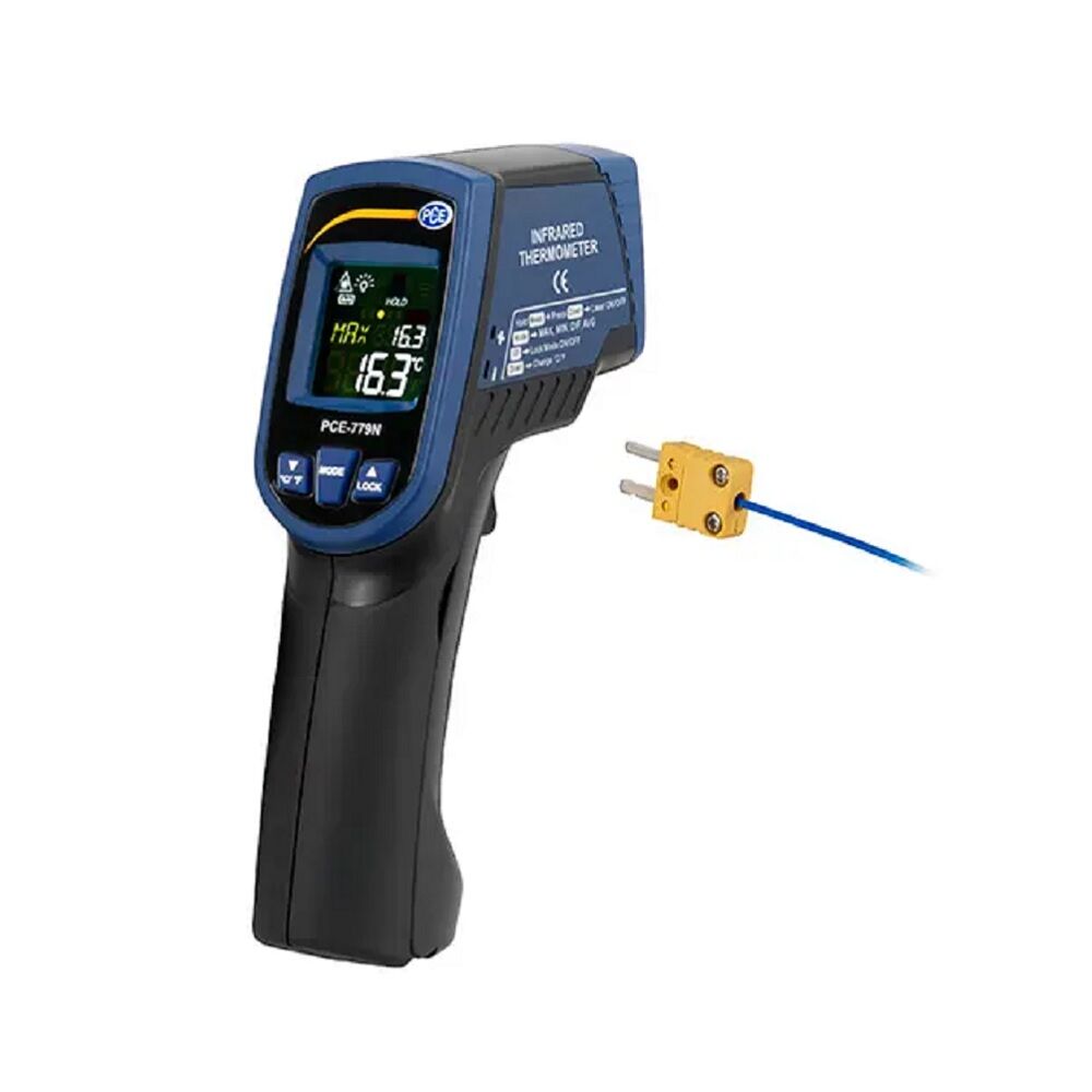 PCE Intruments PCE-779N Pyrometer - Thermoelementmessung- und Infrarot-Thermometer mit LED-Licht zur Messung der Oberflächentemperaturen