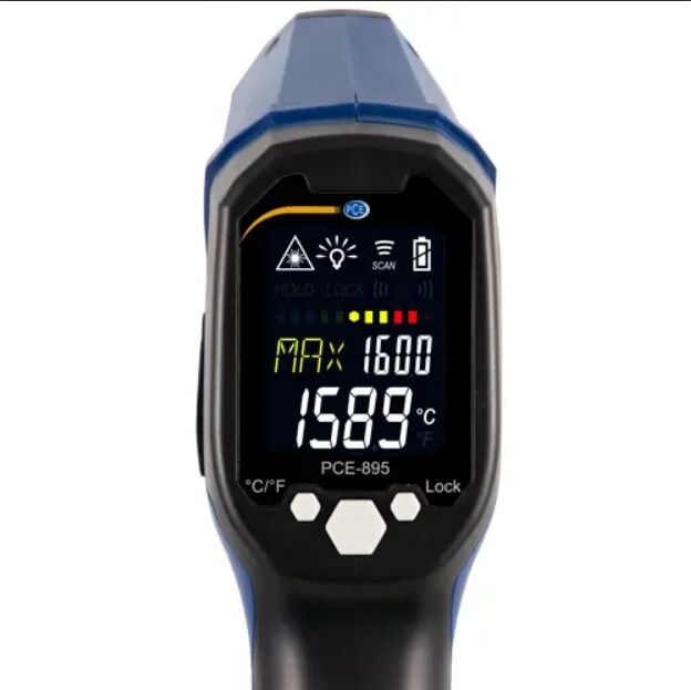 PCE Instruments PCE-895 Termometro a infrarossi professionale fino a 1600 °C, con termocoppia tipo K, USB e datalogger