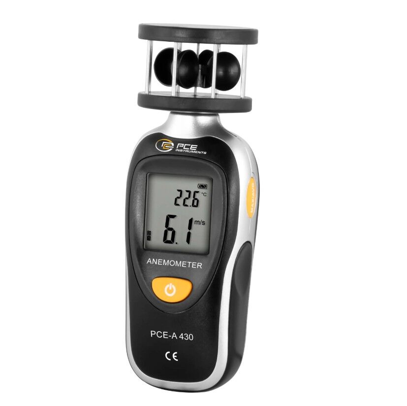 PCE Instruments PCE-A 430 Misuratore ambientale portatile con portata da 0.7 a 30 m/s, misurazione della temperatura in C° e F°