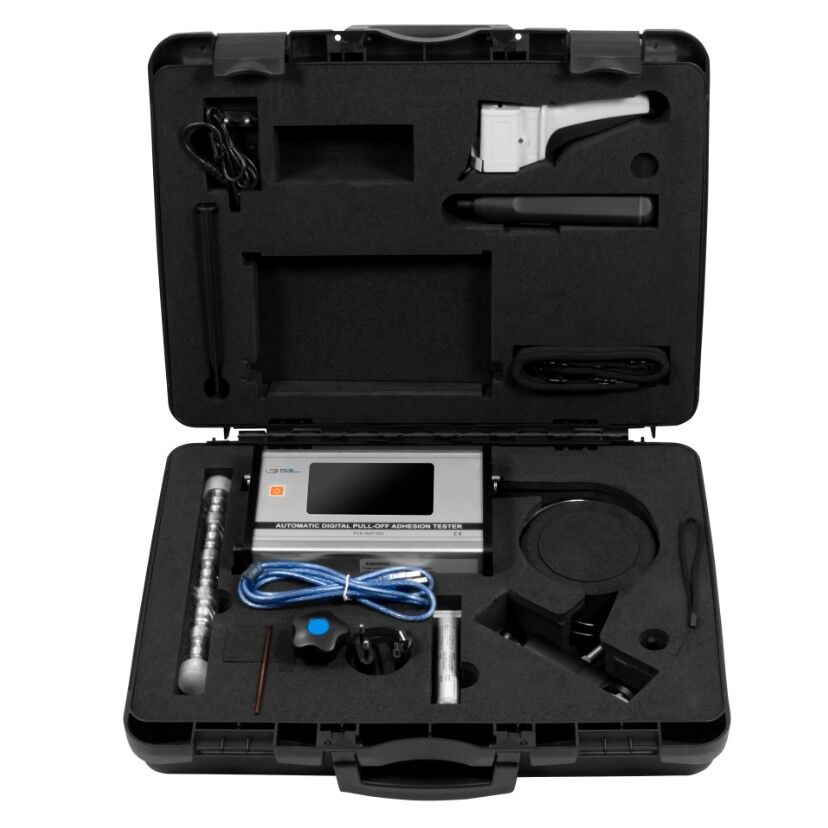 PCE Instruments PCE-AAT 500 Tester di adesione automatico con testa autoallineante, pompa idraulica elettronica, touch screen 5", salvataggio dati USB e conforme agli standard ISO/ASTM