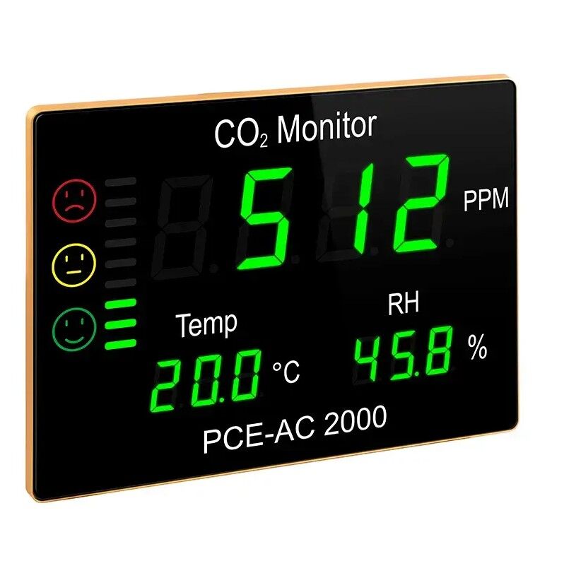 PCE Instruments PCE-AC 2000 CO2-Messgerät mit großem display und balkendiagramm, wartungsfreie überwachung der luftqualität, temperatur und luftfeuchtigkeit in öffentlichen räumen