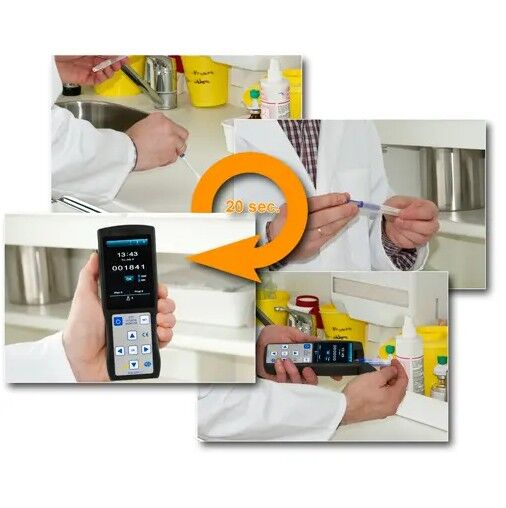 PCE Instruments PCE-ATP 1-KIT ATP-Luminometer für schnelle und rückverfolgbare Oberflächenhygiene mit mitgelieferten Reagenzgläsern, Autokalibrierung, 10.000-Werte-Speicher, USB und Bluetooth