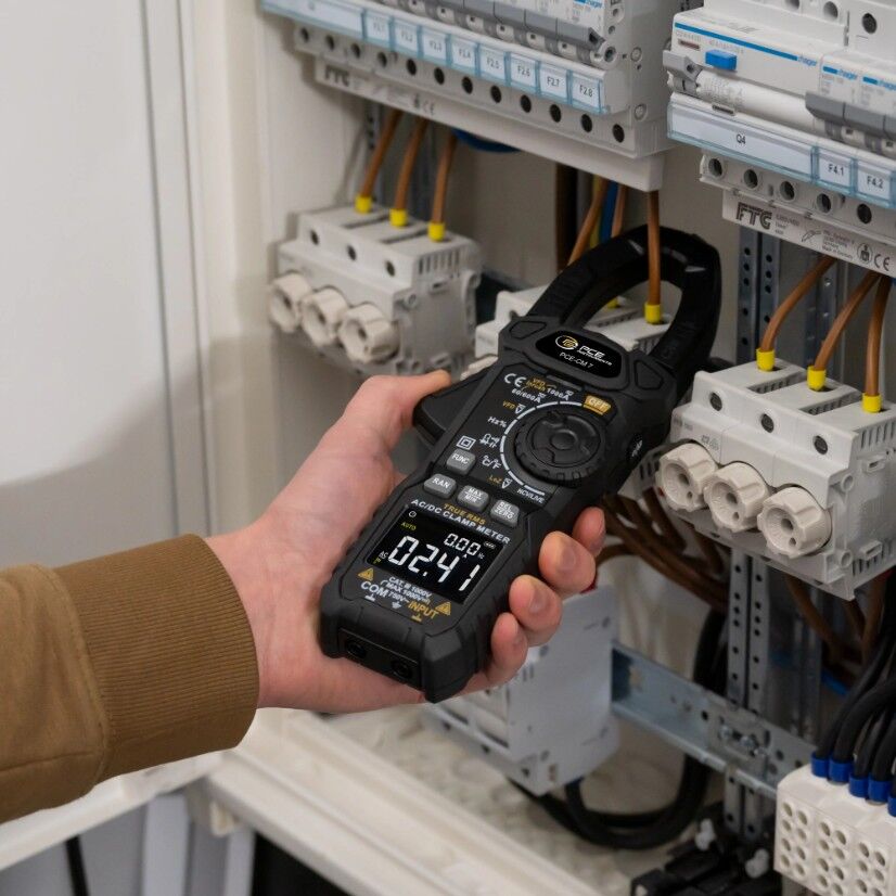PCE Instruments PCE-CM 7 Multimetro per la misurazione della tensione e corrente AC e DC, per resistenza, temperatura, diodi, continuità, frequenza e capacità