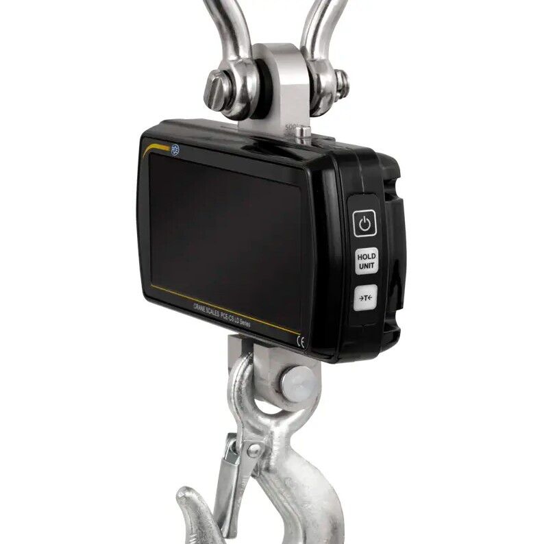 PCE Instruments PCE-CS 300LD-ICA Dynamometer with remote control, range 0-300kg, metal frame, backlit LCD display, ISO certified, advanced functions and different units of measurement