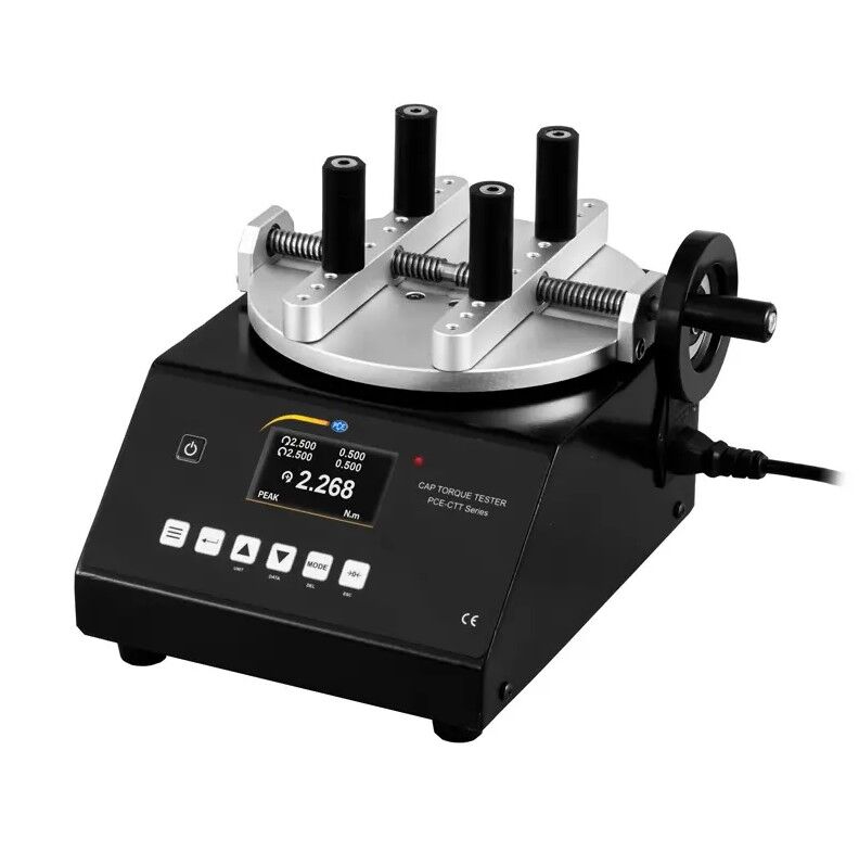 PCE Instruments PCE-CTT 5 Torque meter for threaded closures, accurate measurement up to 200 mm, analysis software, bidirectional rotation, and integrated printer for immediate data